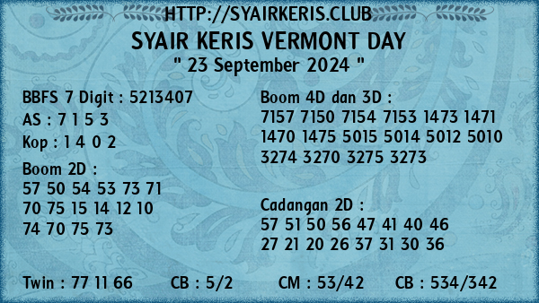 Prediksi Vermont Day