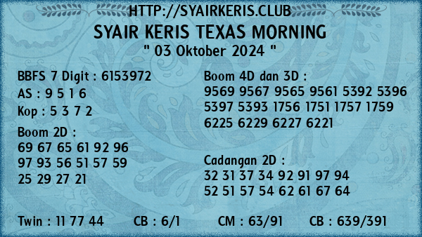 Prediksi Texas Morning