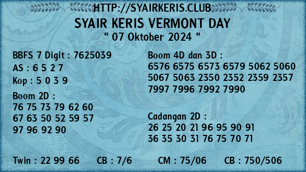 Prediksi Vermont Day