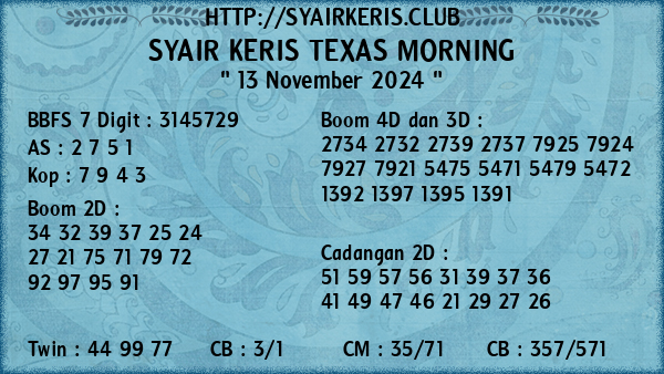 Prediksi Texas Morning