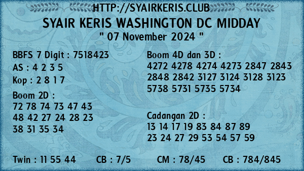 Prediksi Washington Dc Midday