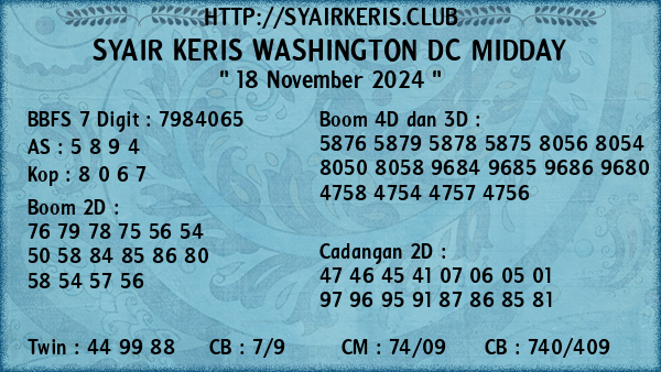 Prediksi Washington Dc Midday