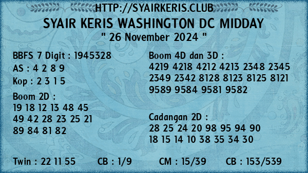 Prediksi Washington Dc Midday