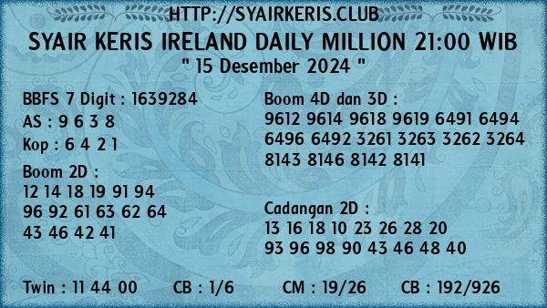 Prediksi Ireland Daily Million 21:00 WIB