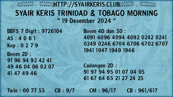 Prediksi Trinidad & Tobago Morning