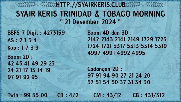 Prediksi Trinidad & Tobago Morning