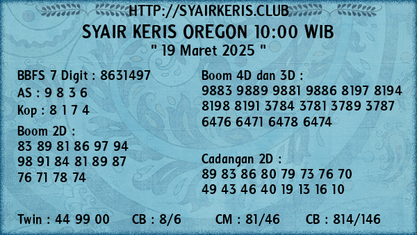 Prediksi Oregon 10:00 WIB