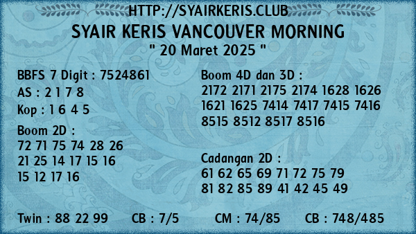 Prediksi Vancouver Morning