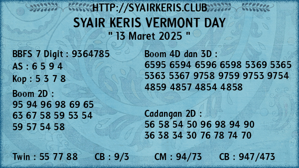 Prediksi Vermont Day