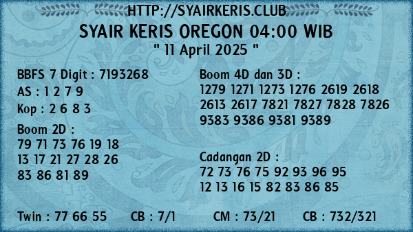 Prediksi Oregon 04:00 WIB