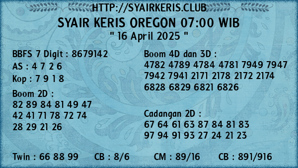 Prediksi Oregon 07:00 WIB