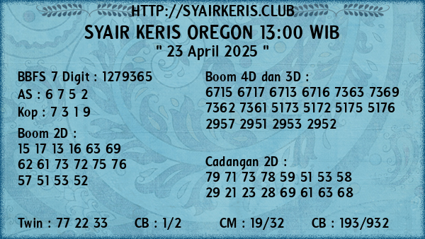 Prediksi Oregon 13:00 WIB