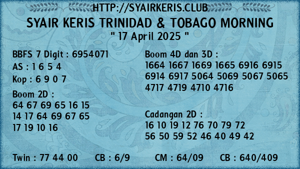 Prediksi Trinidad & Tobago Morning