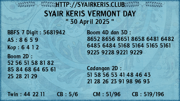 Prediksi Vermont Day