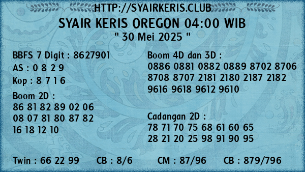 Prediksi Oregon 04:00 WIB