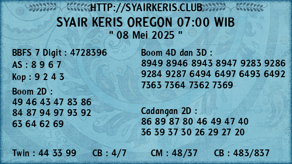 Prediksi Oregon 07:00 WIB