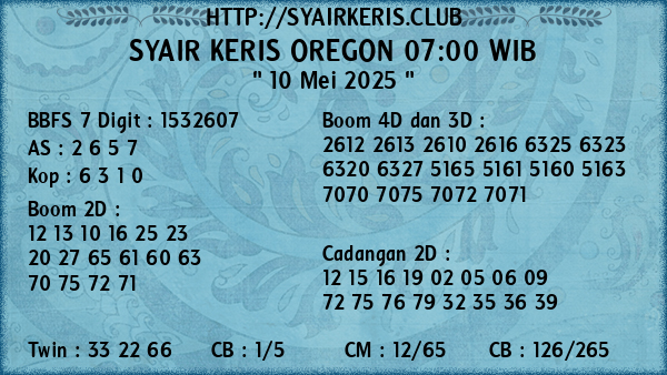 Prediksi Oregon 07:00 WIB