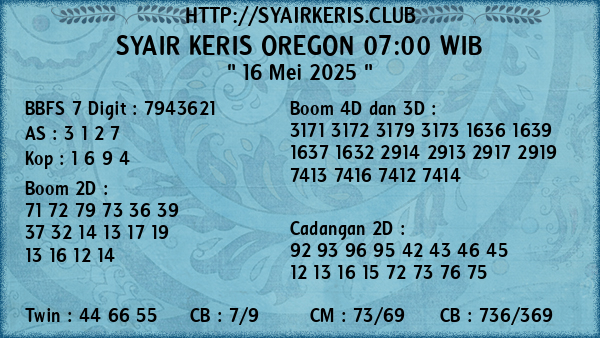 Prediksi Oregon 07:00 WIB