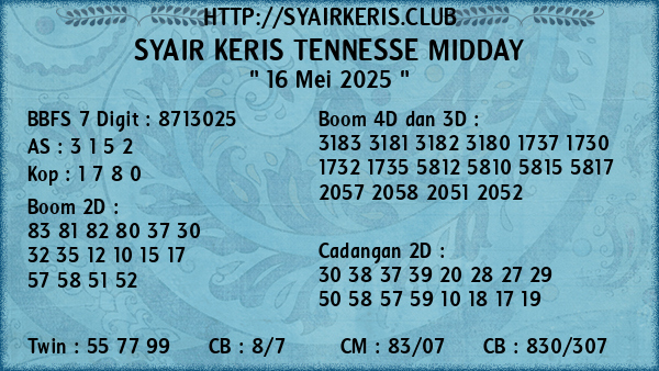 Prediksi Tennesse Midday