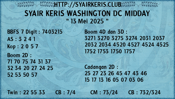 Prediksi Washington Dc Midday