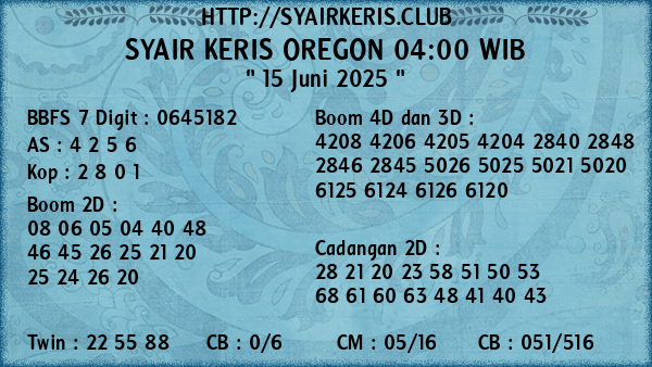 Prediksi Oregon 04:00 WIB
