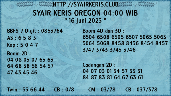 Prediksi Oregon 04:00 WIB