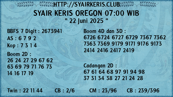 Prediksi Oregon 07:00 WIB