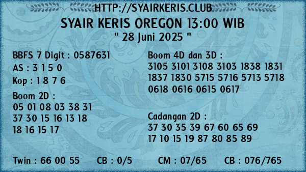Prediksi Oregon 13:00 WIB