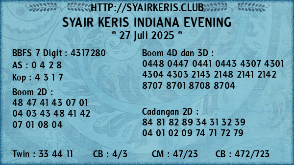 Prediksi Indiana Evening