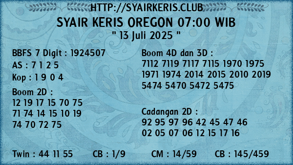Prediksi Oregon 07:00 WIB