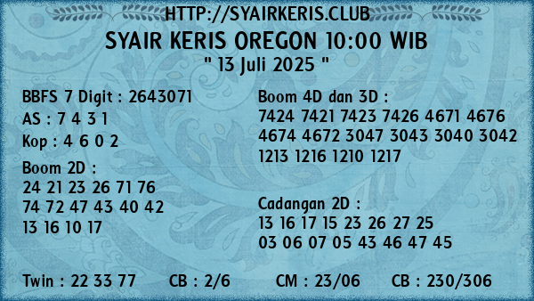 Prediksi Oregon 10:00 WIB