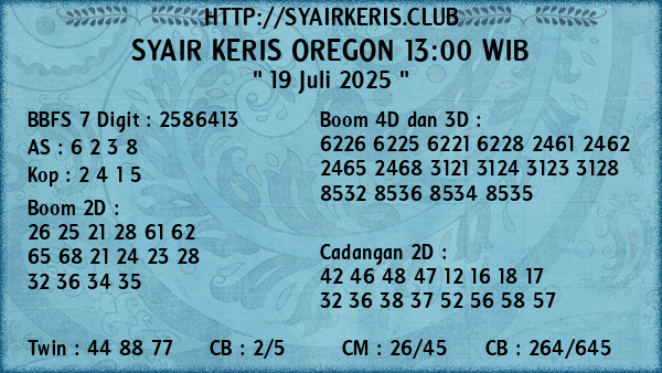 Prediksi Oregon 13:00 WIB