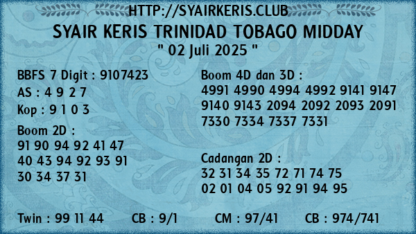 Prediksi Trinidad Tobago Midday