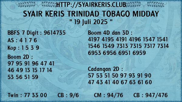 Prediksi Trinidad Tobago Midday