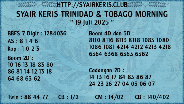 Prediksi Trinidad & Tobago Morning