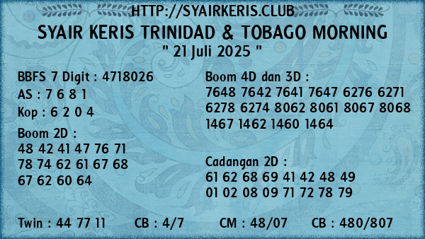 Prediksi Trinidad & Tobago Morning