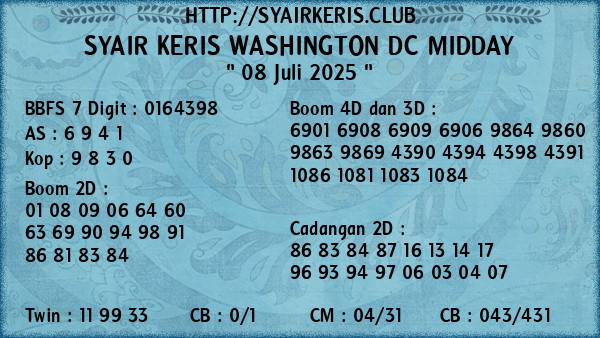 Prediksi Washington Dc Midday