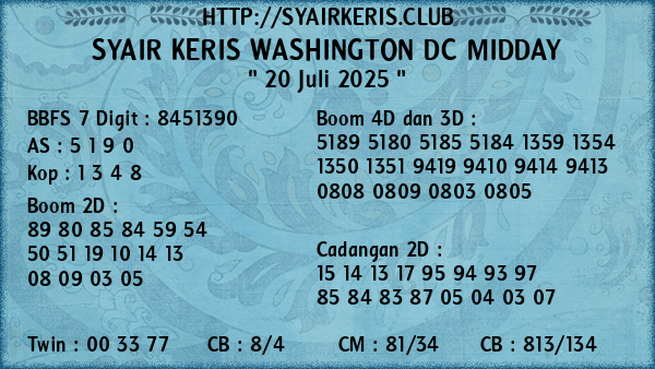 Prediksi Washington Dc Midday