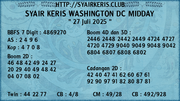 Prediksi Washington Dc Midday