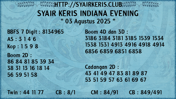 Prediksi Indiana Evening