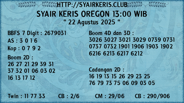 Prediksi Oregon 13:00 WIB
