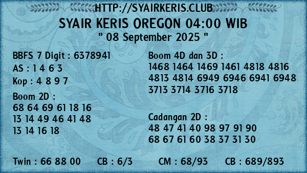 Prediksi Oregon 04:00 WIB