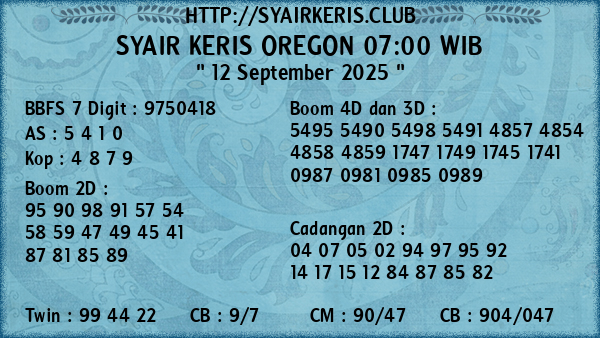 Prediksi Oregon 07:00 WIB