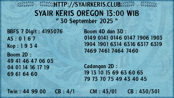 Prediksi Oregon 13:00 WIB
