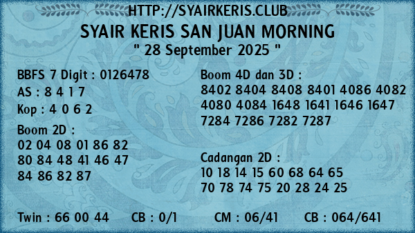 Prediksi San Juan Morning