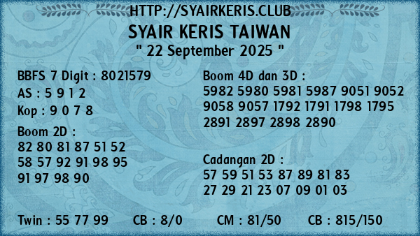 Prediksi Taiwan