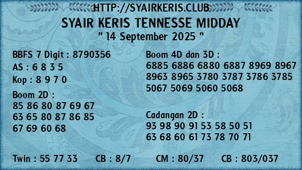 Prediksi Tennesse Midday