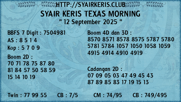 Prediksi Texas Morning