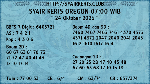 Prediksi Oregon 07:00 WIB