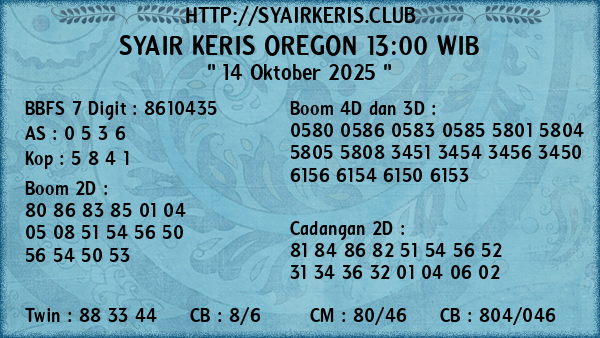 Prediksi Oregon 13:00 WIB